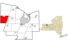 Location in Monroe County and the state of New York.