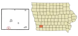 Location of Coburg, Iowa