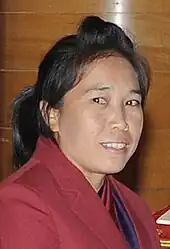 Bembem Devi receiving the Arjuna Award in 2017.