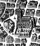 Ulm Minster in 1643, depicted by Matthaeus Merian