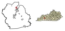 Location in Muhlenberg County, Kentucky