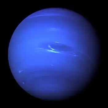 Neptune, as photographed by Voyager 2.