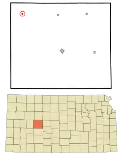 Location within Ness County and Kansas