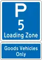Loading Zone Parking: 5 Minutes (goods vehicles only)