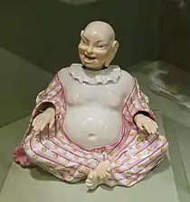 Chinese inspiration/Chinoiserie: Pagod, based on Asian figures of Budai by Johann Joachim Kändler, c.1765, hard paste porcelain, Metropolitan Museum of Art, New York City