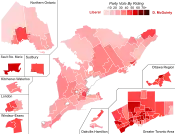 Support for Liberal Party candidates by riding