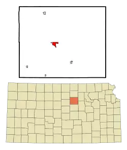 Location within Ottawa County and Kansas