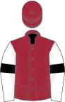 Maroon, white sleeves, black armlets