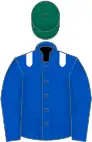 Royal blue, white epaulets, dark green cap