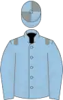 Light blue, grey epaulets, quartered cap