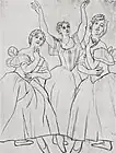Pablo Picasso, c.1919, Ballerinas (Three Dancers), work on paper (slightly cropped), dimensions and whereabouts unknown