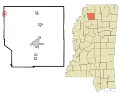 Location of Crenshaw, Mississippi