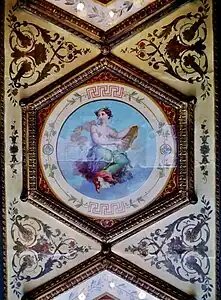 Neoclassical medallion in Le Grand Véfour, Paris, by M.L. Viguet, 1852