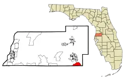 Location in Pasco County and the state of Florida