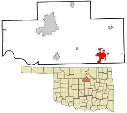 Location within Payne County and Oklahoma