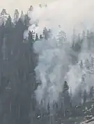 Flames from the Pika Fire on July 15, 2023