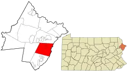 Location in Pike County and the state of Pennsylvania.