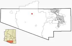Location in Pima County and the state of Arizona