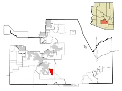 Location in Pinal County and the state of Arizona