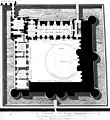 Ground-floor plan of the Renaissance Louvre with the Lescot Wing at the top and the south wing on the left