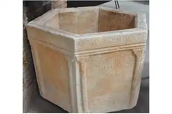 Plaster cast of well-curb with inscription and cross. Irakleion, Crete.