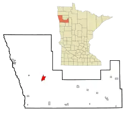 Location of Crookstonwithin Polk County and state of Minnesota