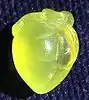 Carved yellow prehnite pendant, 2.4&nbsp;cm × 1.8&nbsp;cm, 5.5 grams