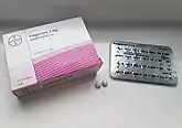 Progynova (estradiol valerate) 2&nbsp;mg oral tablets.