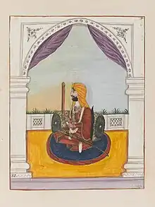 Ranjodh Singh Majithia. Watercolour by a Company artist, Punjab, ca.1865