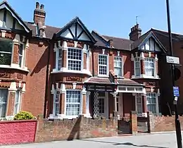 Red brick terraced houses,South Parade