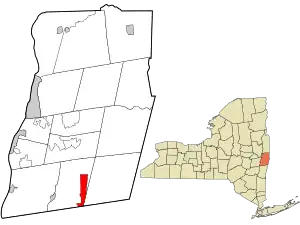 Location in Rensselaer County and the state of New York.
