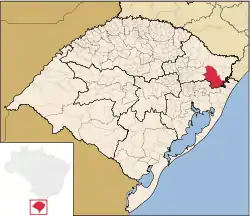 Location in Rio Grande do Sul
