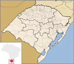 Location of São Pedro das Missões in Rio Grande do Sul