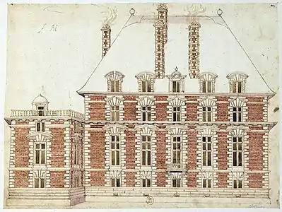 River façade in brick and stone (undated)