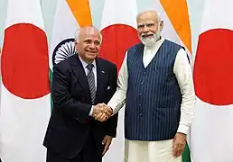 Ryuko Hira with Prime Minister of India H.E. Narendra Modi in July 2023