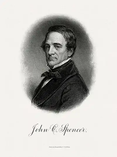 SPENCER, John C-Treasury (BEP engraved portrait)