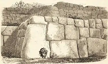 Sacsayhuamán in 1877 by Ephraim George Squier.