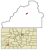 Location of Silverton in San Juan County, Colorado.