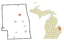 Location of Deckerville, Michigan