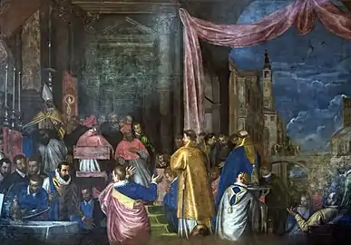 Saint Louis, sacred, bishop of Toulouse by Pietro Damini