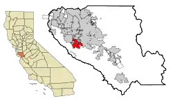 Location in Santa Clara County and the state of California