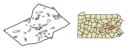 Location of McAdoo in Schuylkill County, Pennsylvania.