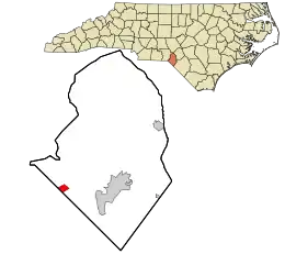 Location in Scotland County and the state of North Carolina.