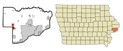 Location of Walcott, Iowa