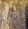 Seated Buddha carved on the Rock at Donghwasa temple in Daegu, Korea