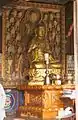 Seated Gilt-bronze Ksitigarbha Bodhisattva at Dosolam Hermitage, Seonunsa Temple in Gochang, Korea