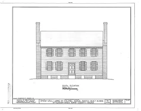 HABS drawing of Snow Hill