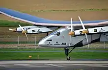 Image 49In 2016, Solar Impulse 2 was the first solar-powered aircraft to complete a circumnavigation of the world. (from Solar energy)