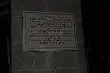 Major General Wilfrid Smith memorial plaque