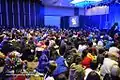 The crowd waiting to see Steam Powered Giraffe perform at Anime Midwest 2014 in the Rosemont Ballroom